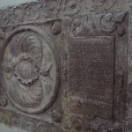 Поховальна плита Опанаса Браги у стіні храму, 1576 р.
