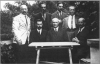 В.Липинський і П.Скоропадський (у центрі) серед засновників Українського союзу хліборобів-державників, 1921 р.